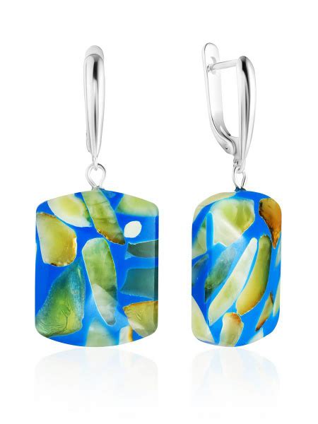 Amber Illusion мозаичные серьги с натуральным янтарём купить на OZON по ...