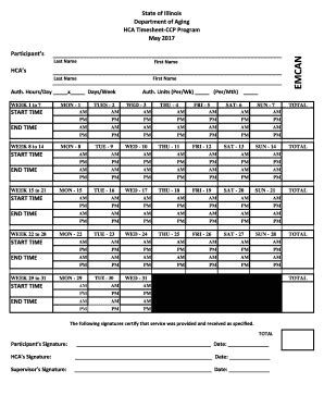 Hca Timesheet - Fill and Sign Printable Template Online