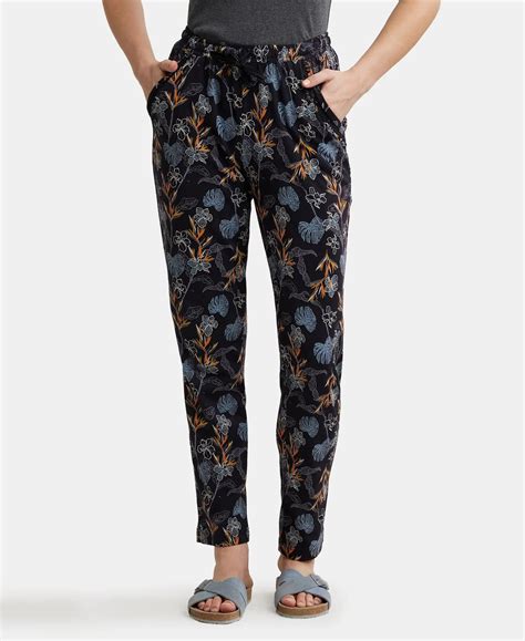 Buy Micro Modal Cotton Relaxed Fit Printed Pyjama with Side Pockets ...