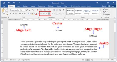 Image result for MS Word Text Alignment