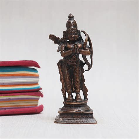 Handmade Copper Lord Ram Statue for Worship