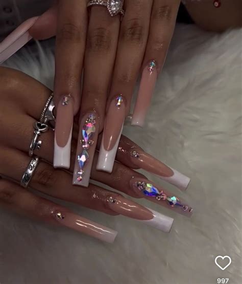 valentine's day nails long square