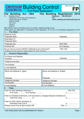 UK Building Work Application Form - Blank Fillable Template | Fill Out ...