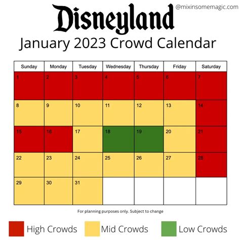 Disneyland Crowd Calendar December 2023 - Printable Calendars AT A GLANCE