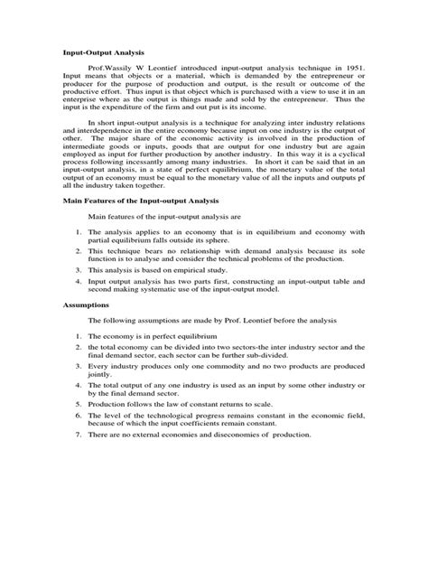 Image result for Input Output Analysis