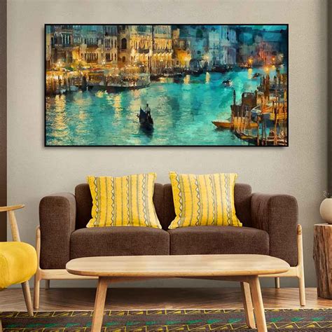 Venice City at Night Canvas Wall Painting – Vibecrafts