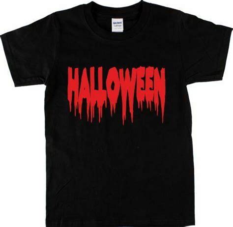 Buy Halloween Dripping Font T Shirt Horror Gothic Blood T-Shirt High ...