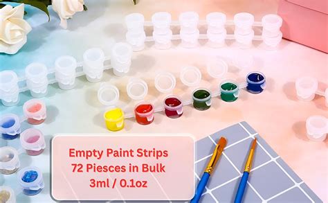 Lansing 72 Pieces Empty Paint Pots – 12 Strips of Acrylic Mini Paint ...
