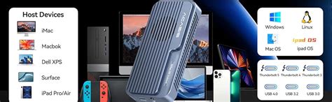 ACASIS 80Gbps M.2 NVMe SSD Enclosure with Certified JHL9480 Chipset,in ...