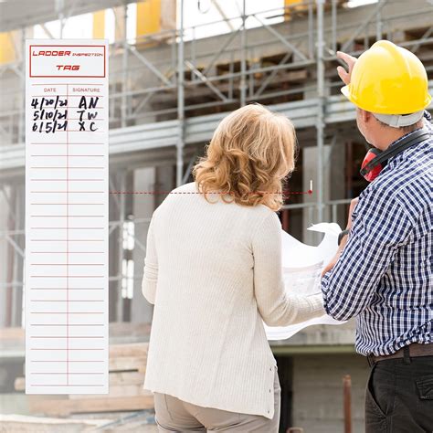 Buy 50 Sheets Ladder Inspection Labels Safety Stickers for Ladders, 8.5 ...