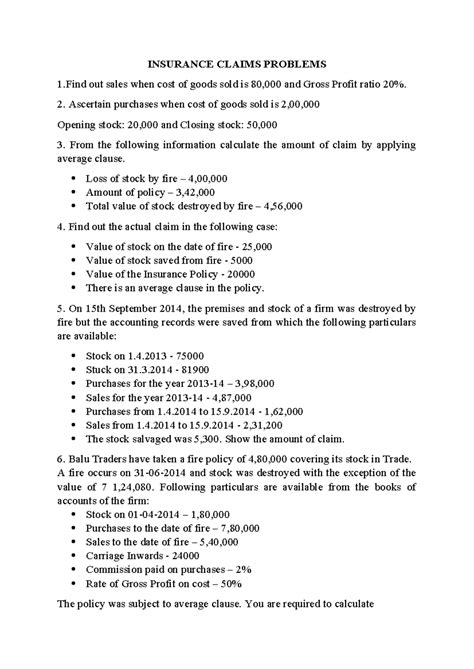 Insurance Claims Calculation: Fire Loss Analysis and Claims (Course ...