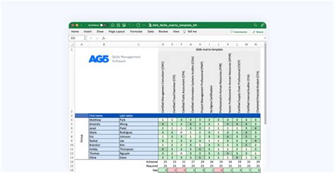 Excel Competency Matrix 的图像结果