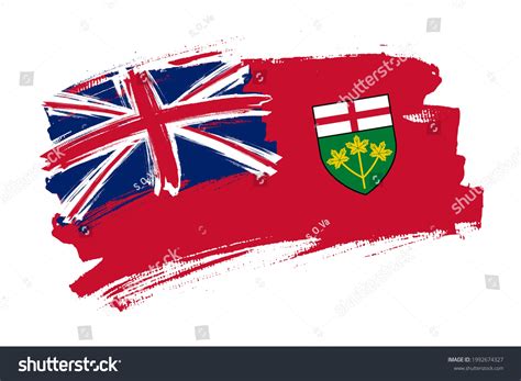 Ontario Provinces Flag Canada Canadian Region Stock Vector (Royalty ...
