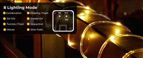 Epyz Solar Light Outdoor Waterproof Solar Rope String Lights 23FT, 50 ...