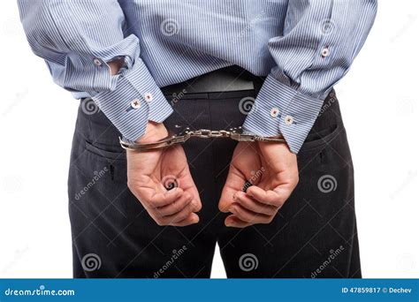 Close Up of a Man in Handcuffs Arrested, Isolated Stock Image - Image ...