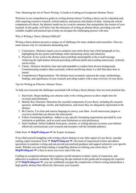 Image result for Example of Assignment Abstract