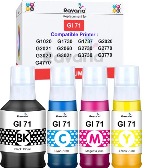 QUINK 71 Compatible Refill Ink for Canon Pixma G2020, G2021, G2060 ...