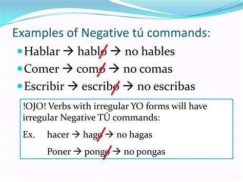 Hacer Negative Tu Command