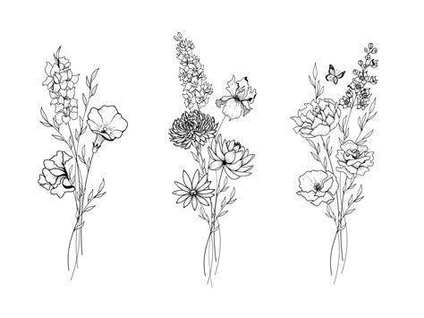Wildflower Bouquet Sketch