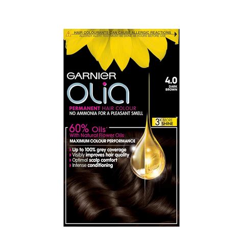 Buy Garnier Olia Dark Brown Permanent Hair Dye, No Ammonia for A ...