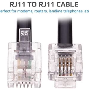 FEDUS Telephone Cable, RJ11 Plug to Plug Modem Line Cable, 10 Meter ...