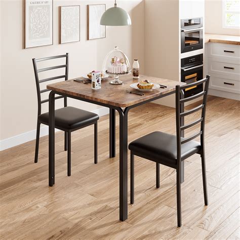 3-Piece Modern Dining Set,Space Saving Dinette for Kitchen,Dining Room ...
