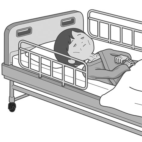 栄養状態の悪い寝たきりの高齢者のイラスト🎨【フリー素材】｜看護roo![カンゴルー]