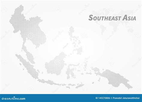 Southeast Asia Map . High Detail Dot Design Stock Vector - Illustration of education, geographic ...