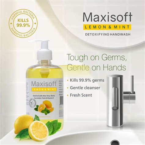 Buy MAXISOFT LEMON & MINT DETOXIFYING HAND WASH 500 ML Online & Get ...