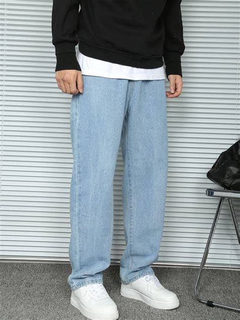 Men Straight Leg Jeans | Roupas jeans masculinas, Roupas masculinas na ...