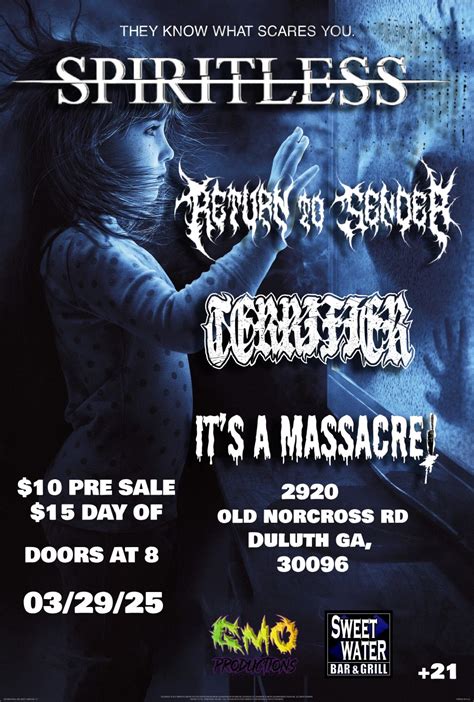 SPIRITLESS : RETURN OF THE POLTERGEIST W/ RETURN TO SENDER, TERRIFIER ...