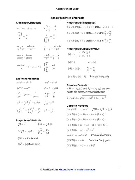 Basic Math Formulas Cheat Sheet 的图像结果