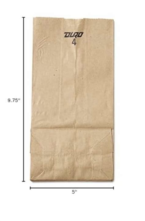 General GK4500#4 Paper Grocery Bag, 30lb Kraft, Standard 5 x 3 1/3 x 9 ...
