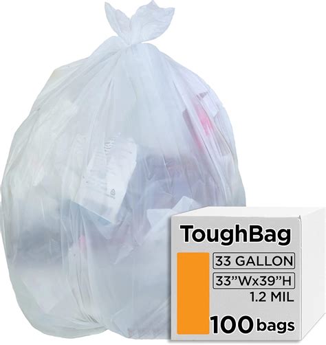 Amazon.com: ToughBag 33 Gallon Trash Bags, Recycling Bag, 33 x 39 ...