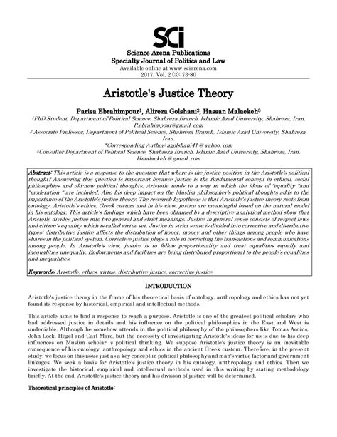 Aristotles-justice-theory - Science Arena Publications Specialty ...