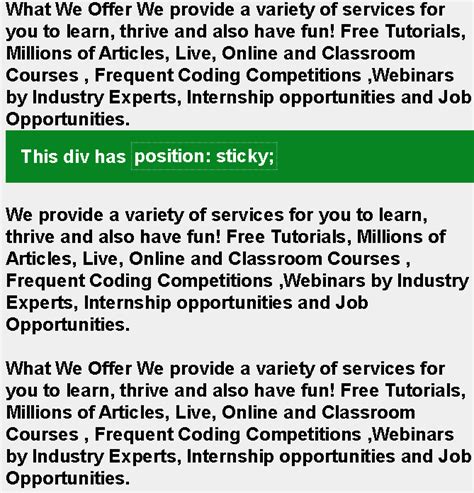 Image result for Sticky Component CSS