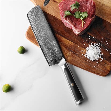 【Elite A Series】Sunnecko VG10 Damascus 7" Nakiri Knife Japanese Vegeta ...