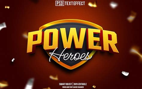 Power text effect font editable typography 3d text | Premium PSD