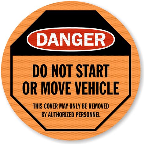 Mesh Steering Wheel Lockout Covers: Danger Do Not Start Vehicle, Authorized Personnel Only ...