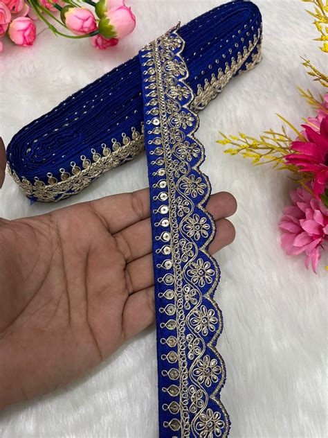 Embroidered Designer Lace – Indian Wedding Trims, Saree Border, 1.5 In ...