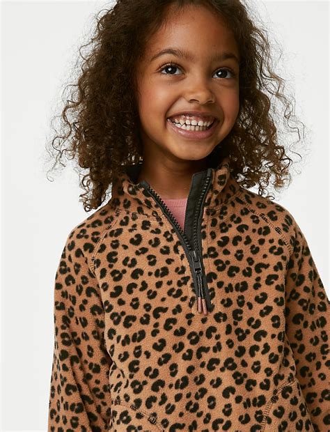 Buy Animal Print Half Zip Fleece (2-8 Yrs) at Marks & Spencer