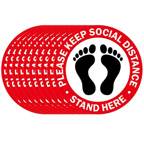 Buy 10 Pack Social Distancing Floor Decals, Social Safety Floor ...