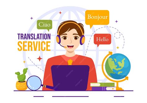 Premium Vector | Translator service illustration with language translation various countries and ...