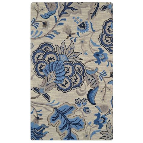 allen + roth 8 X 10 Wool Blue Indoor Geometric Area Rug at Lowes.com