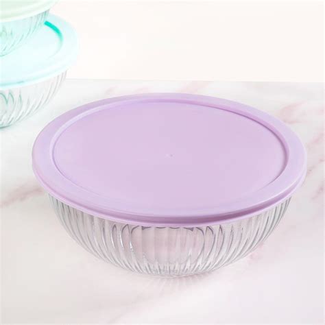 Sealpro Fluted Glass Mixing Bowls With Lids Set Of 3 S 500ml M 1000ml L ...