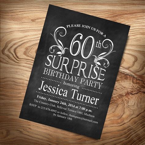 60Th Birthday Invitations Templates - Printable Word Searches