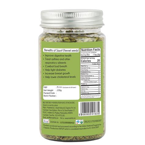 Order Praakritik Organic Fennel Seeds (Saunf) 100g | Digestive Relief ...