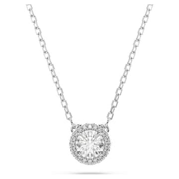 Una Angelic pendant, Round cut, Pavé, White, Rhodium plated | Swarovski