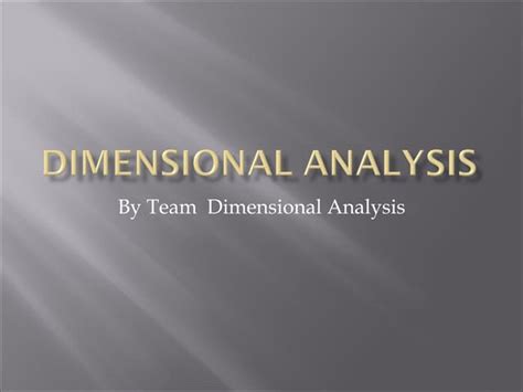 Dimensional Analysis Explained 的图像结果