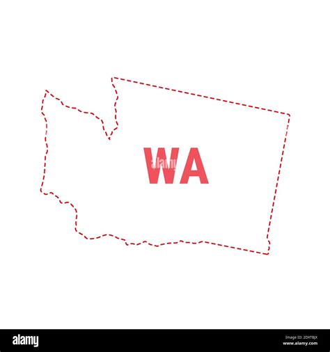 Washington US state map outline dotted border. Vector illustration. Two-letter state ... - abbreviation for washington state